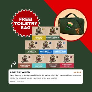 FREE Toiletry Bag + 9-Pack Bar Soap